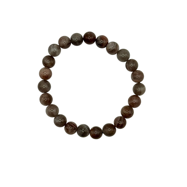 Bracelet "Calme & Protection" en Pierre de Lune Noire Perles Rondes