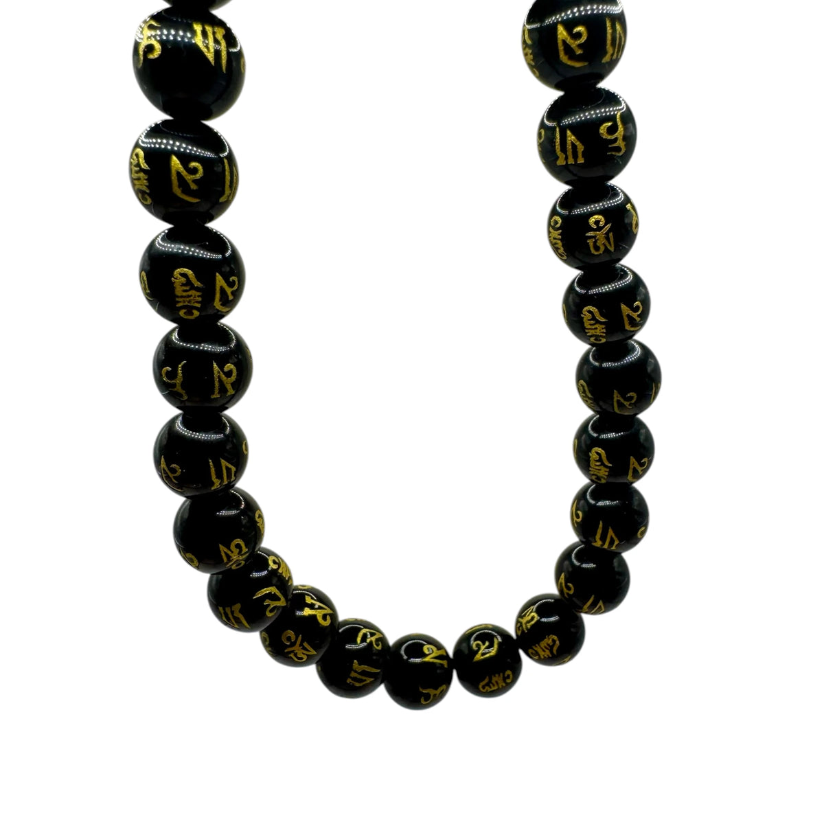 Obsidienne Noire sculptée Fil de Perles Naturelle 6-8-10mm, env 39cm