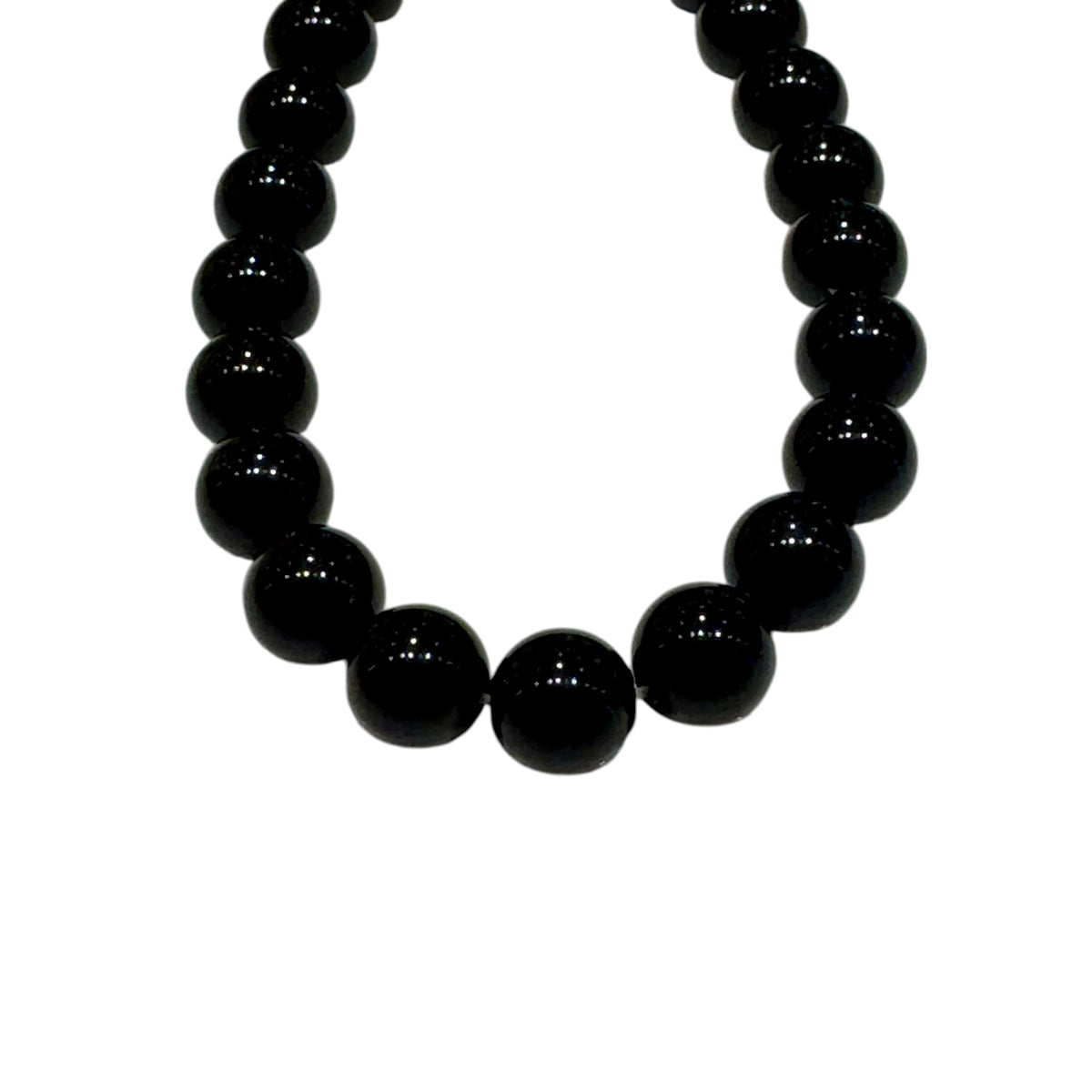 Obsidienne Noire Fil de Perles Naturelle 4-6-8-10mm, env 39cm