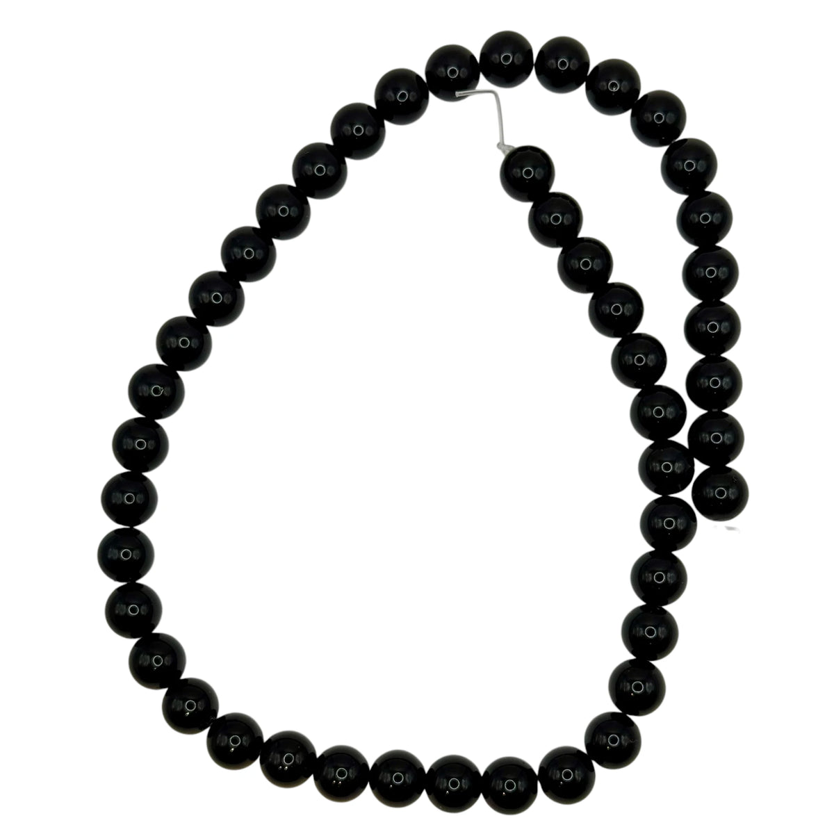 Obsidienne Noire Fil de Perles Naturelle 4-6-8-10mm, env 39cm