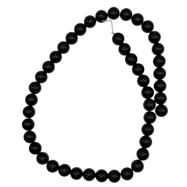 Obsidienne Noire Fil de Perles Naturelle 4-6-8-10mm, env 39cm