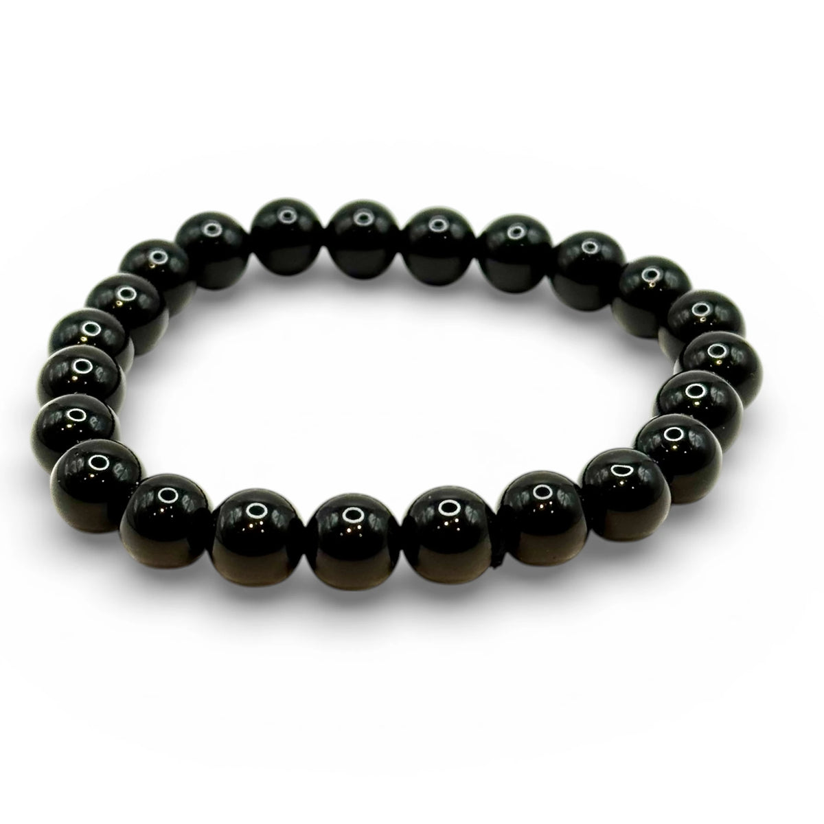 Bracelet "Protection & Ancrage" en Obsidienne Noire Perles Rondes