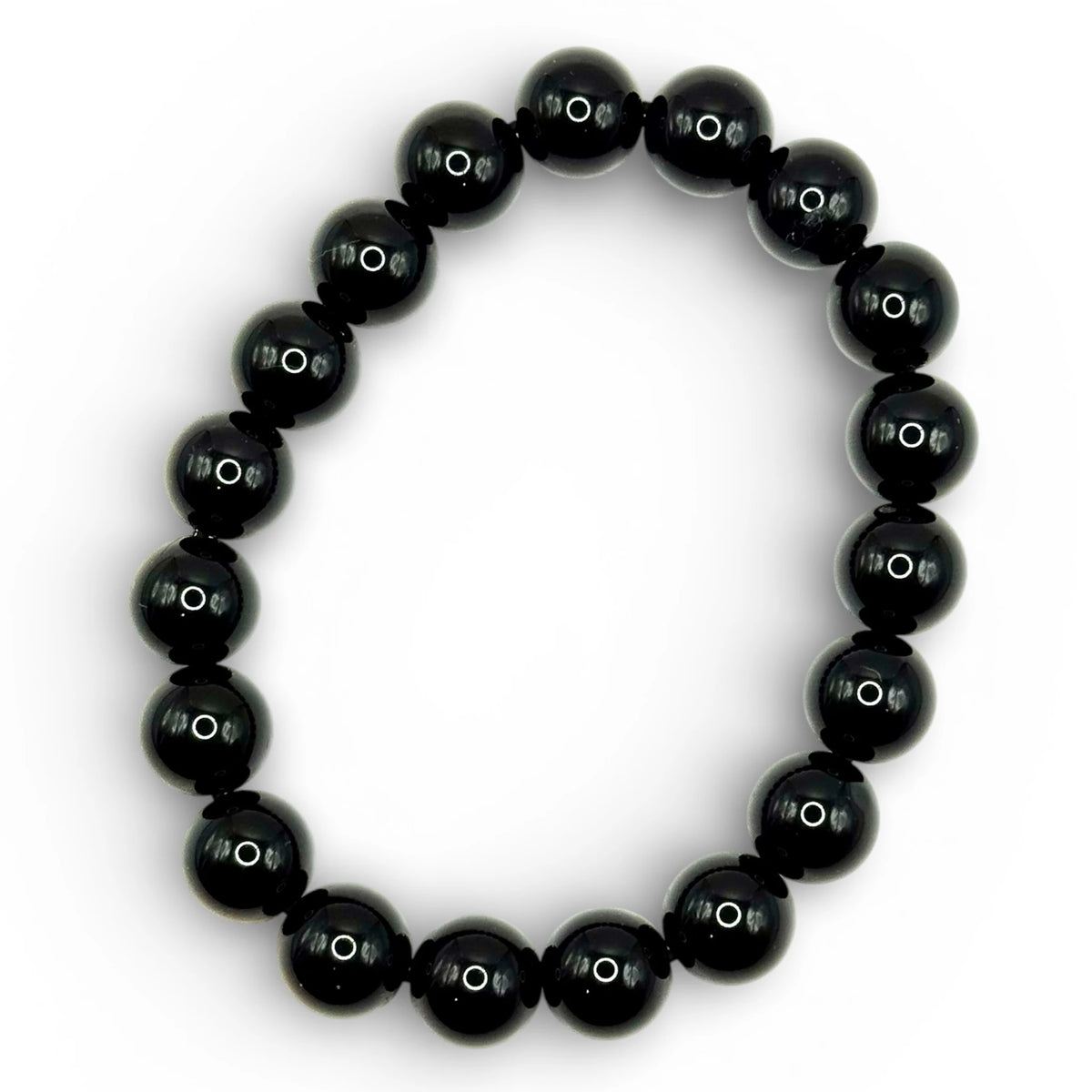 Bracelet "Protection & Ancrage" en Obsidienne Noire Perles Rondes