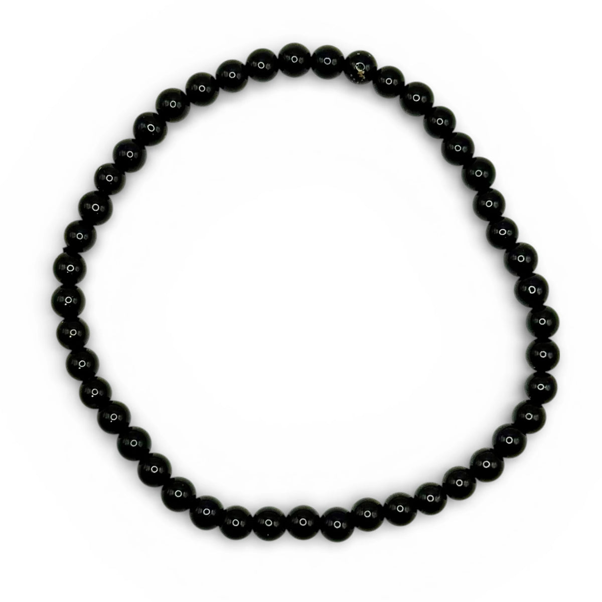Bracelet "Protection & Ancrage" en Obsidienne Noire Perles Rondes