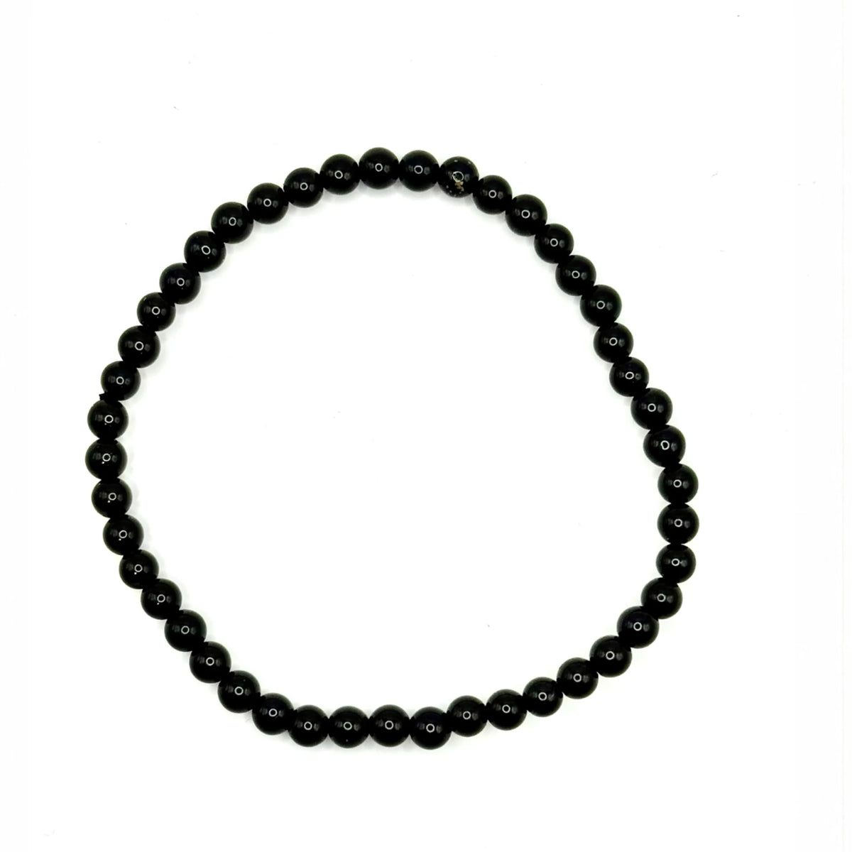 Bracelet "Protection & Ancrage" en Obsidienne Noire Perles Rondes