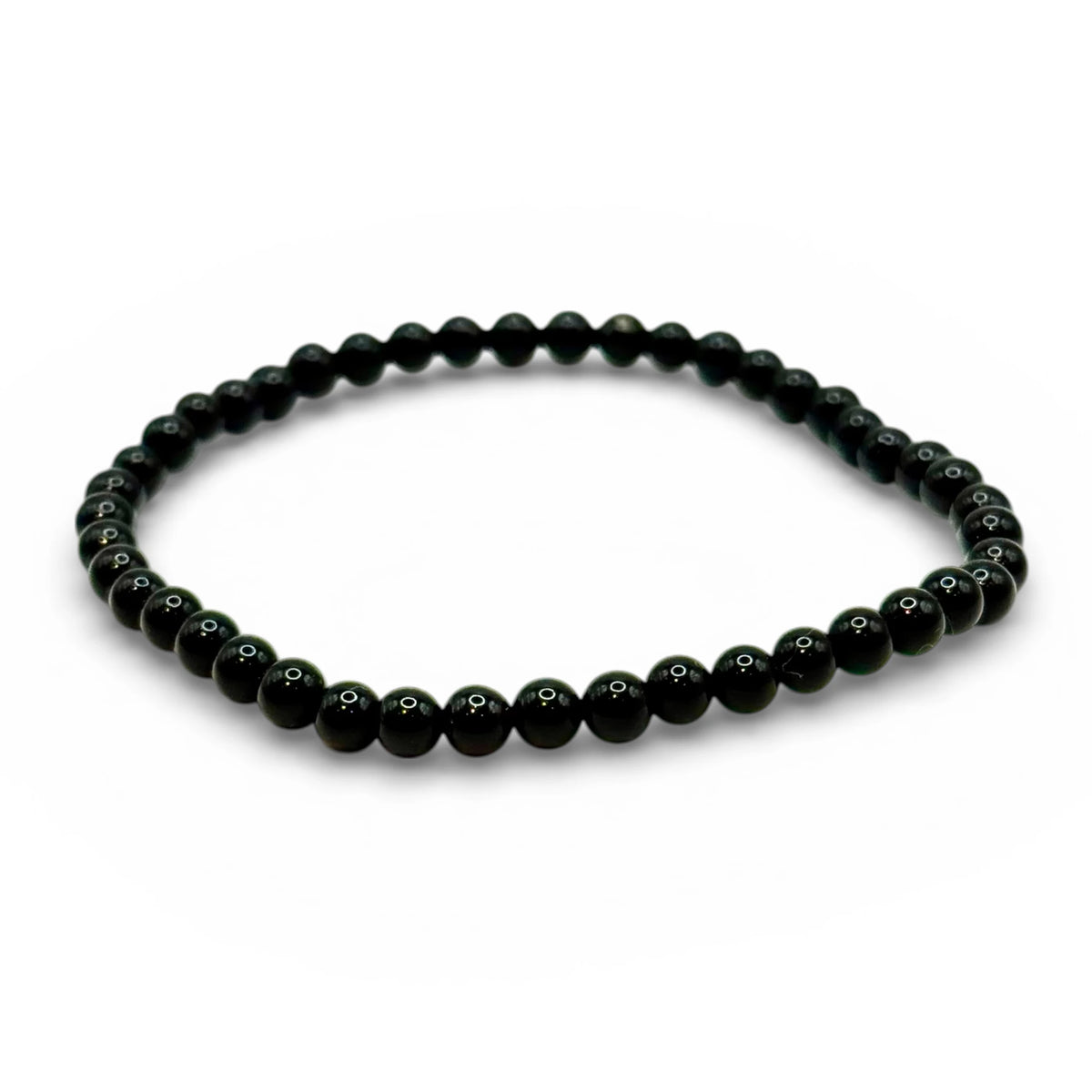 Bracelet "Protection & Ancrage" en Obsidienne Noire Perles Rondes