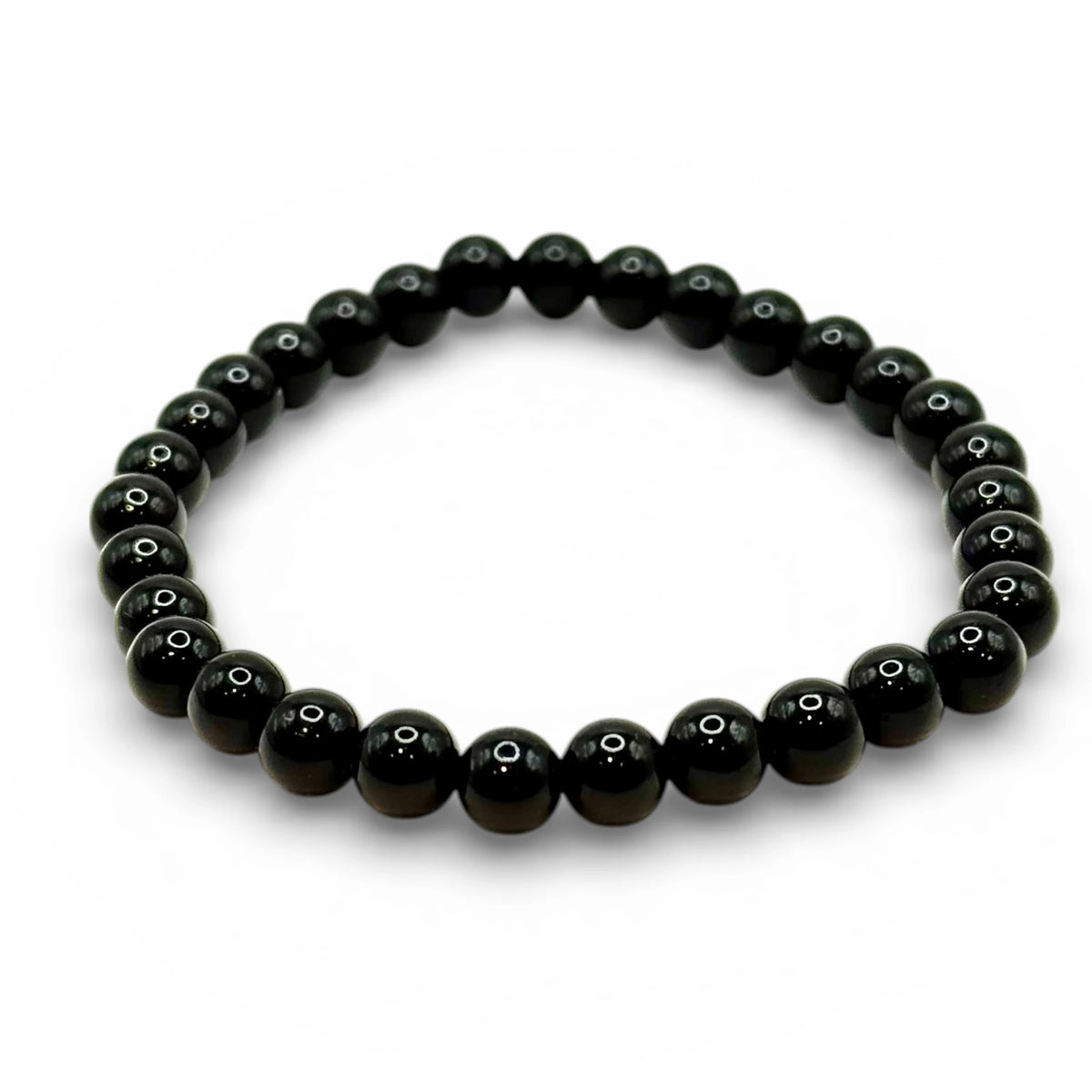 Bracelet "Protection & Ancrage" en Obsidienne Noire Perles Rondes