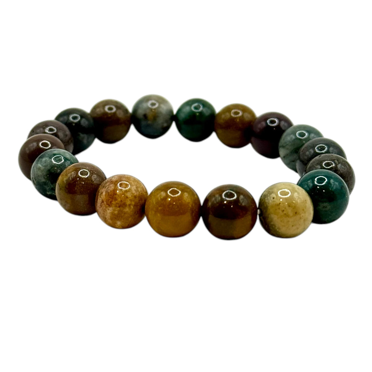 Bracelet "Résilience & Renouveau" en Jaspe Océan Perles Rondes