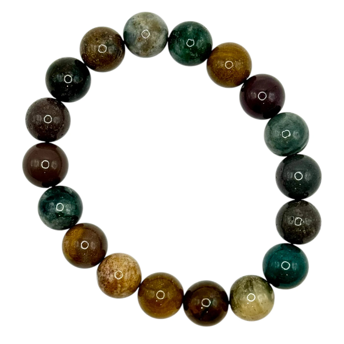 Bracelet "Résilience & Renouveau" en Jaspe Océan Perles Rondes