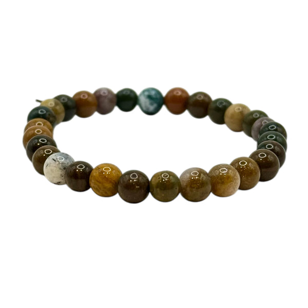 Bracelet "Résilience & Renouveau" en Jaspe Océan Perles Rondes