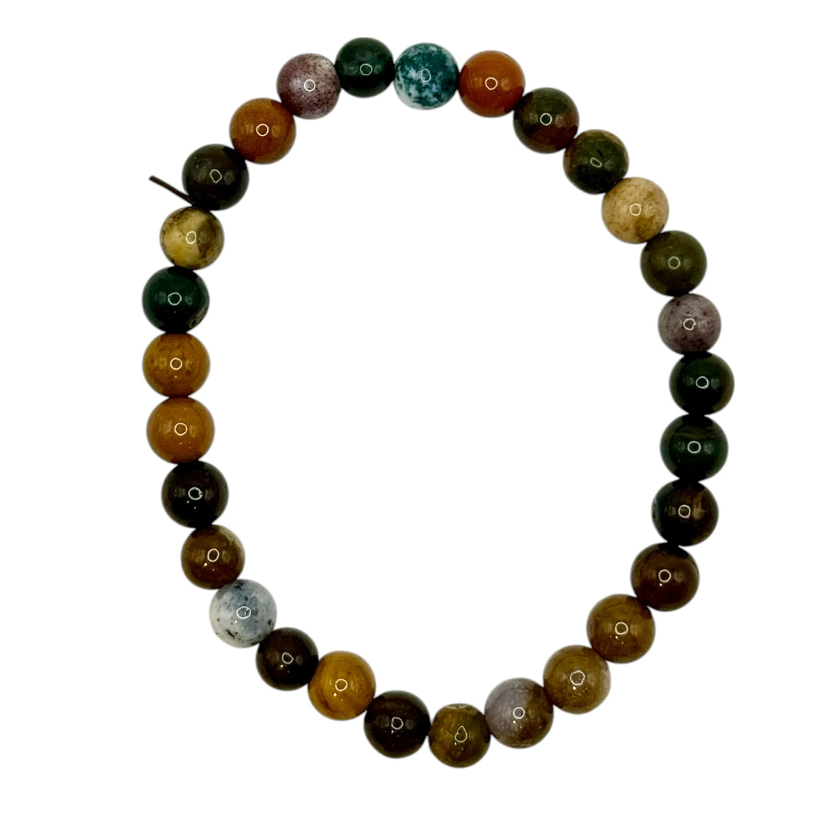 Bracelet "Résilience & Renouveau" en Jaspe Océan Perles Rondes