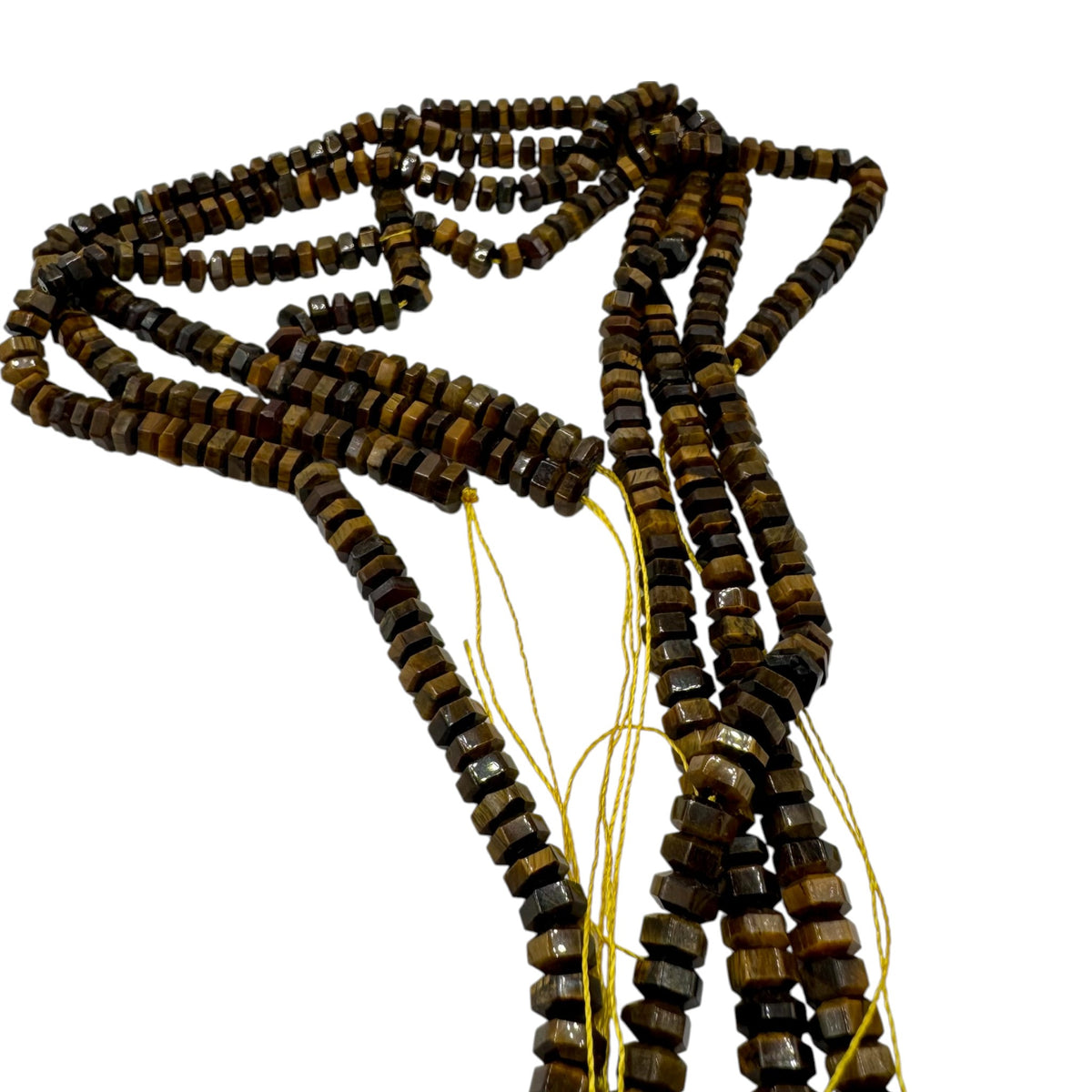 Œil de Tigre Fil de Perles Naturelle Heishi facettées 6.5-7x3.5 , env 39cm