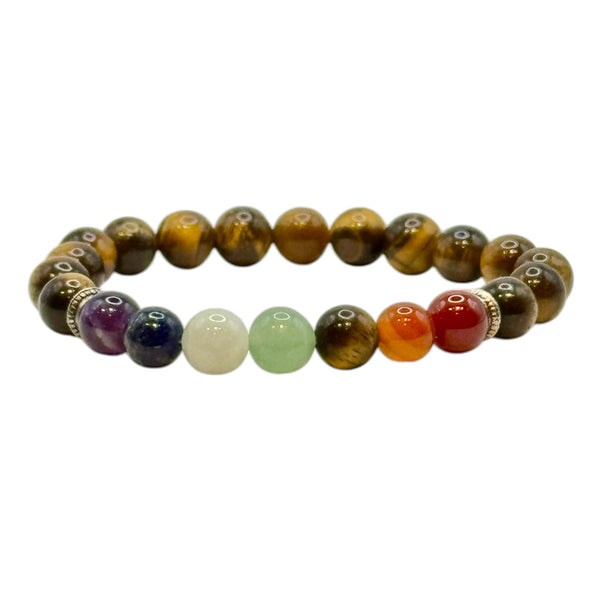 Bracelet Œil de Tigre 7 Chakras