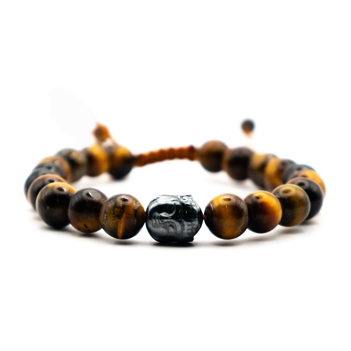 Bracelet Oeil de tigre Bouddha Ajustable 8mm