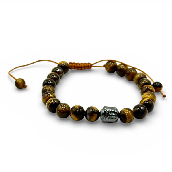 Bracelet Oeil de tigre Bouddha Ajustable 8mm