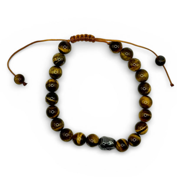 Bracelet Oeil de tigre Bouddha Ajustable 8mm