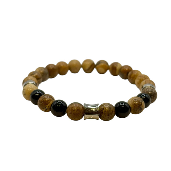 Bracelet Jaspe Paysage A et Onyx
