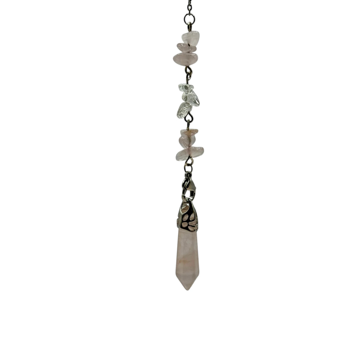 Pendule Quartz Rose facetté avec Lune et Etoile