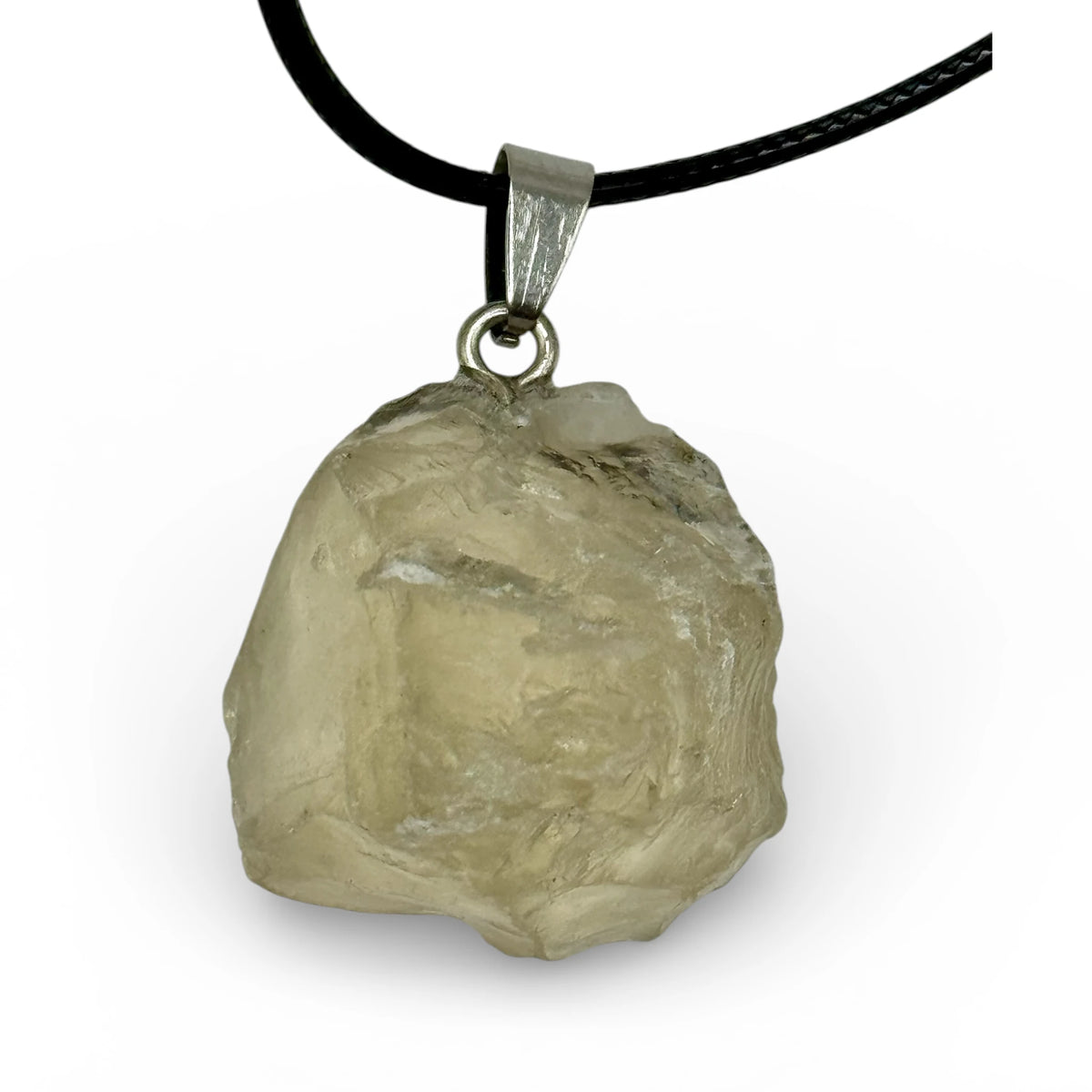 Pendentif Citrine brute avec cordon réglable
