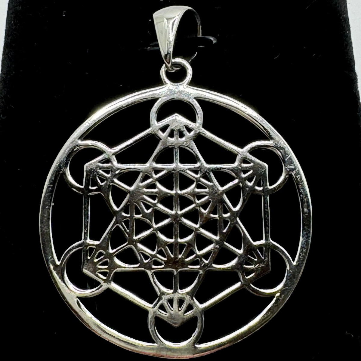 Pendentif Cube de Métatron 40mm argent 925