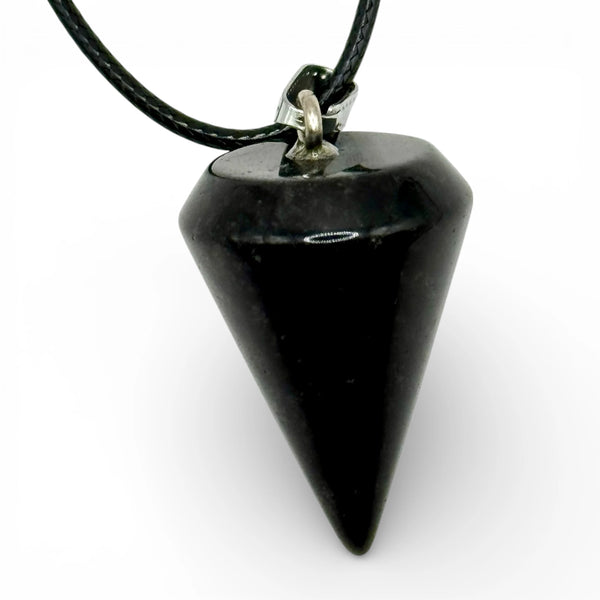 Pendentif Pendule Onyx 30mm avec cordon réglable