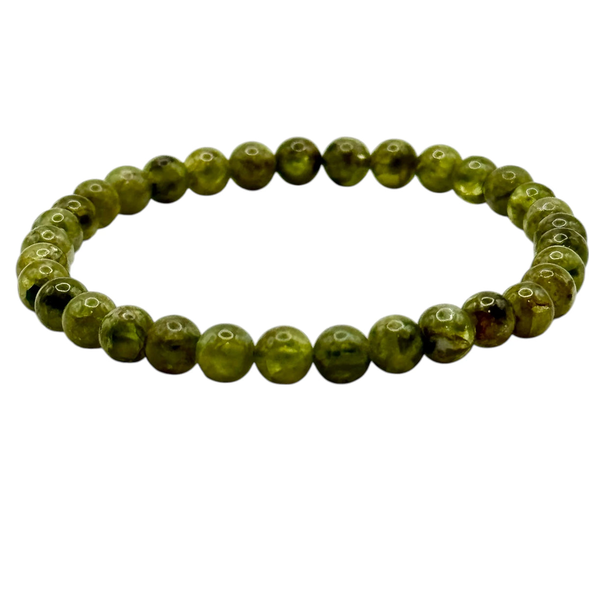 Bracelet "Magnétisme & Protection" en Péridot Perles Rondes