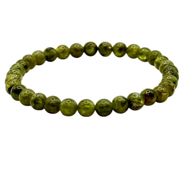 Bracelet "Magnétisme & Protection" en Péridot Perles Rondes