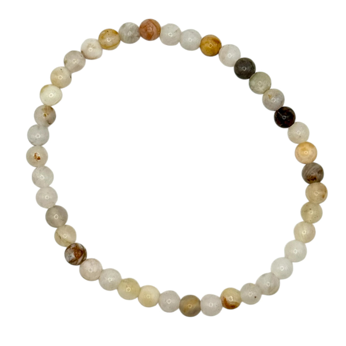 Bracelet “Équilibre & Sérénité” en Agate Plume Perles Rondes