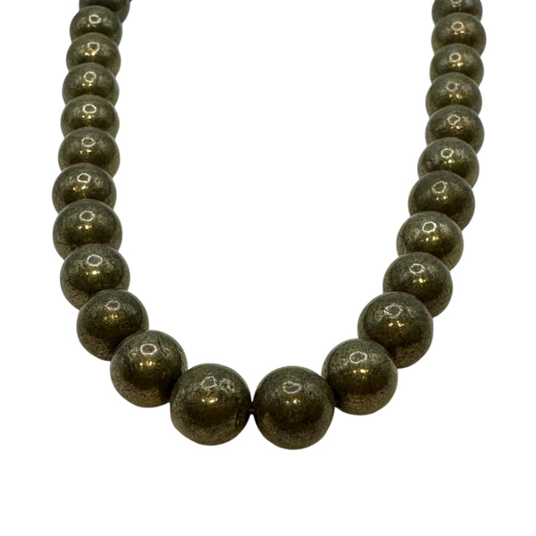 Pyrite A Fil de Perles Naturelle 4-6-8-10mm, env 39cm