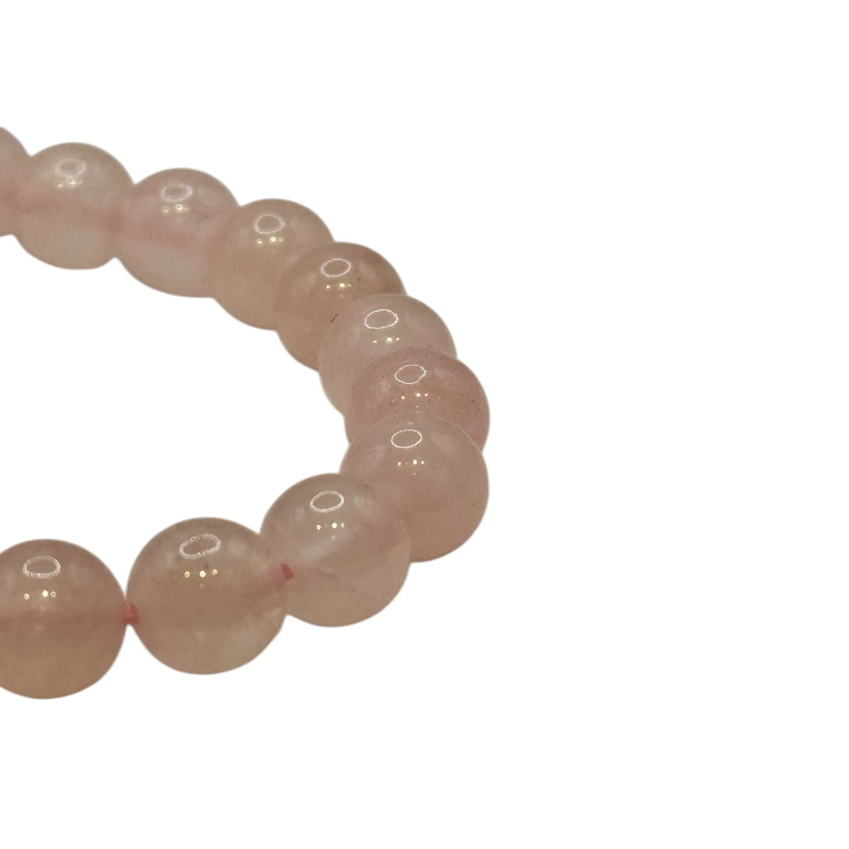 Bracelet "Amour & Confiance" en Quartz Rose Perles Rondes