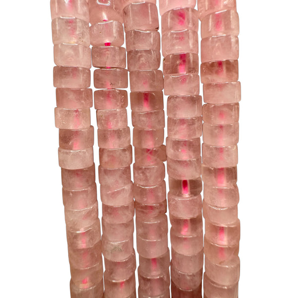 Quartz Rosez Fil de Perles Naturelle Heishi 6x3.5 , env 39cm