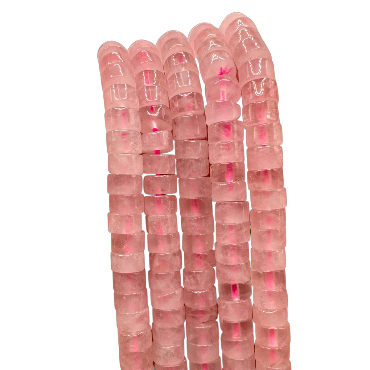 Quartz Rosez Fil de Perles Naturelle Heishi 6x3.5 , env 39cm