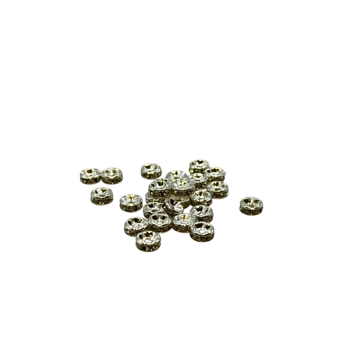 Rondelles perles d'espacement en strass de cristal 6mm et laiton 50 pces
