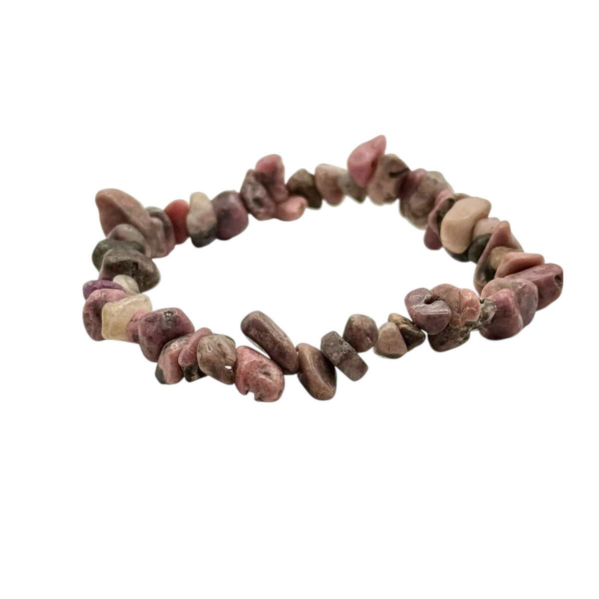 Bracelet Rhodonite Ligne Noire Chips/ Baroque