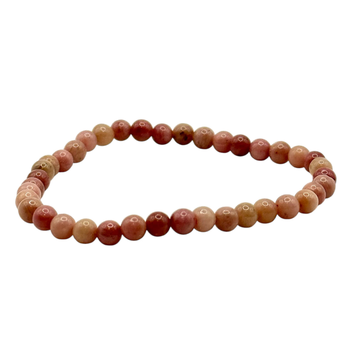 Bracelet "Guérison & Tendresse" en Rhodonite Ligne Rose Perles Rondes