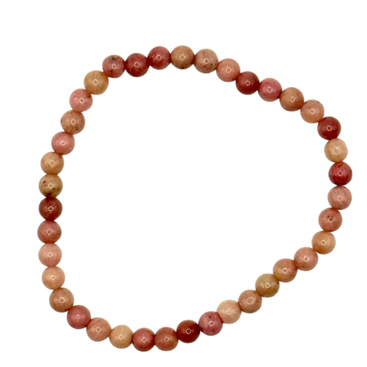 Bracelet "Guérison & Tendresse" en Rhodonite Ligne Rose Perles Rondes