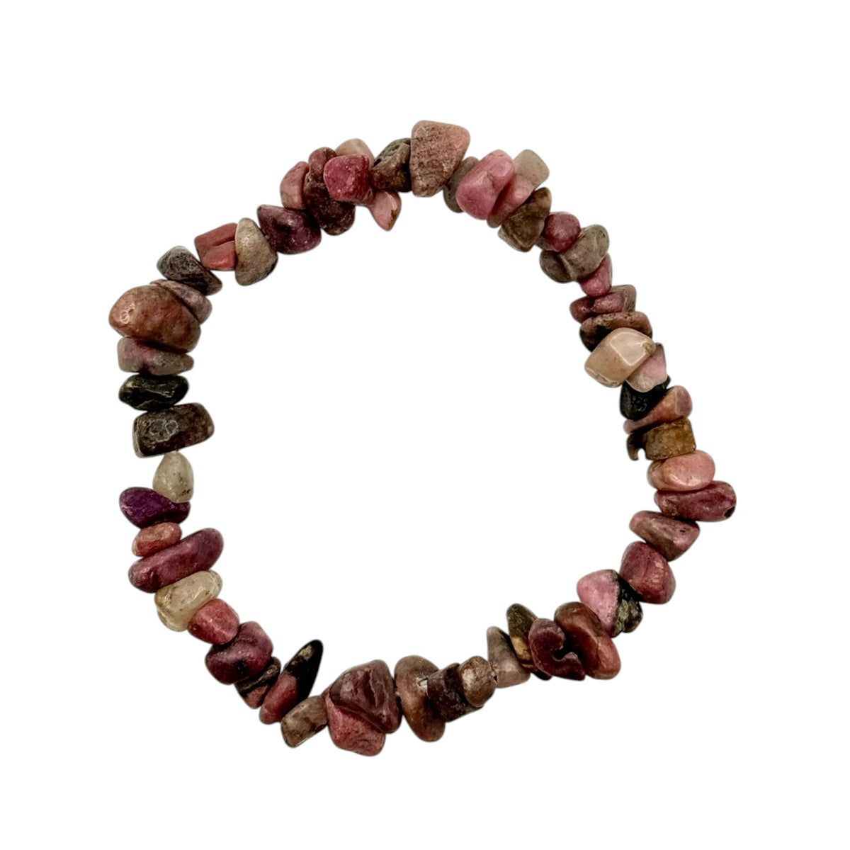 Bracelet Rhodonite Ligne Noire Chips/ Baroque