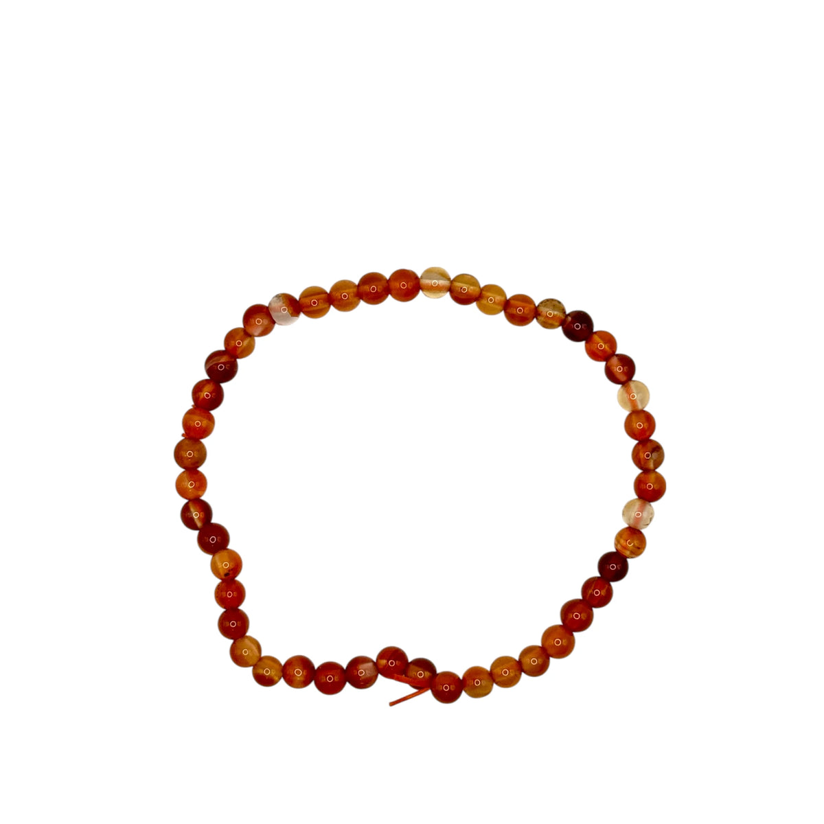 Bracelet "Courage & Réussite" en Cornaline Rubanée Perles Rondes