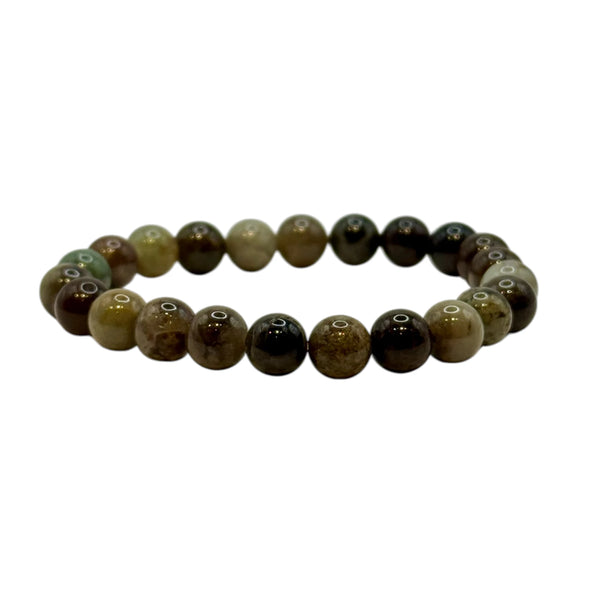 Bracelet "Relaxation & Intuition" en Serpentine Perles Rondes