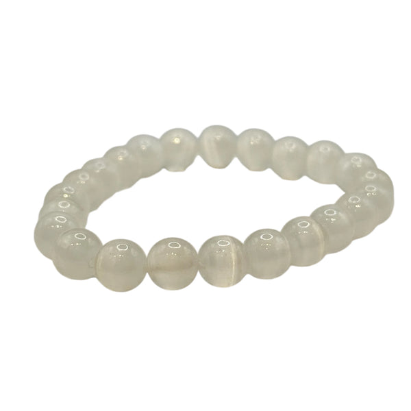 Bracelet "Détente & Sommeil" en Sélénite Perles Rondes
