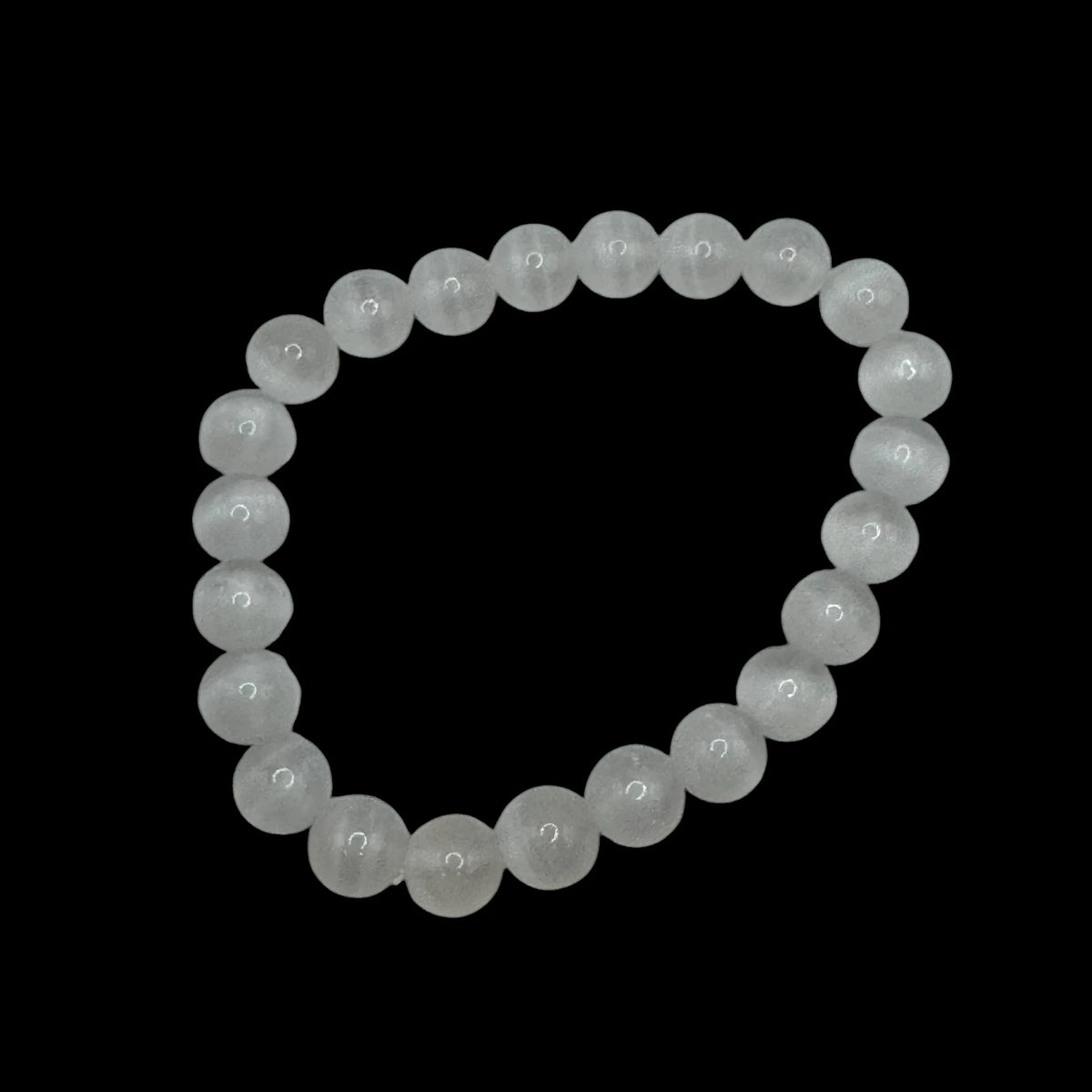 Bracelet "Détente & Sommeil" en Sélénite Perles Rondes