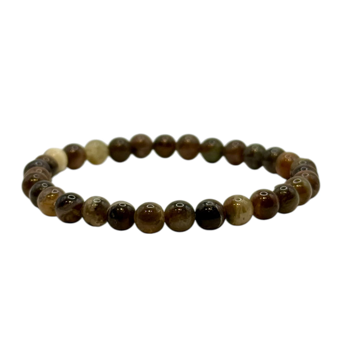 Bracelet "Relaxation & Intuition" en Serpentine Perles Rondes