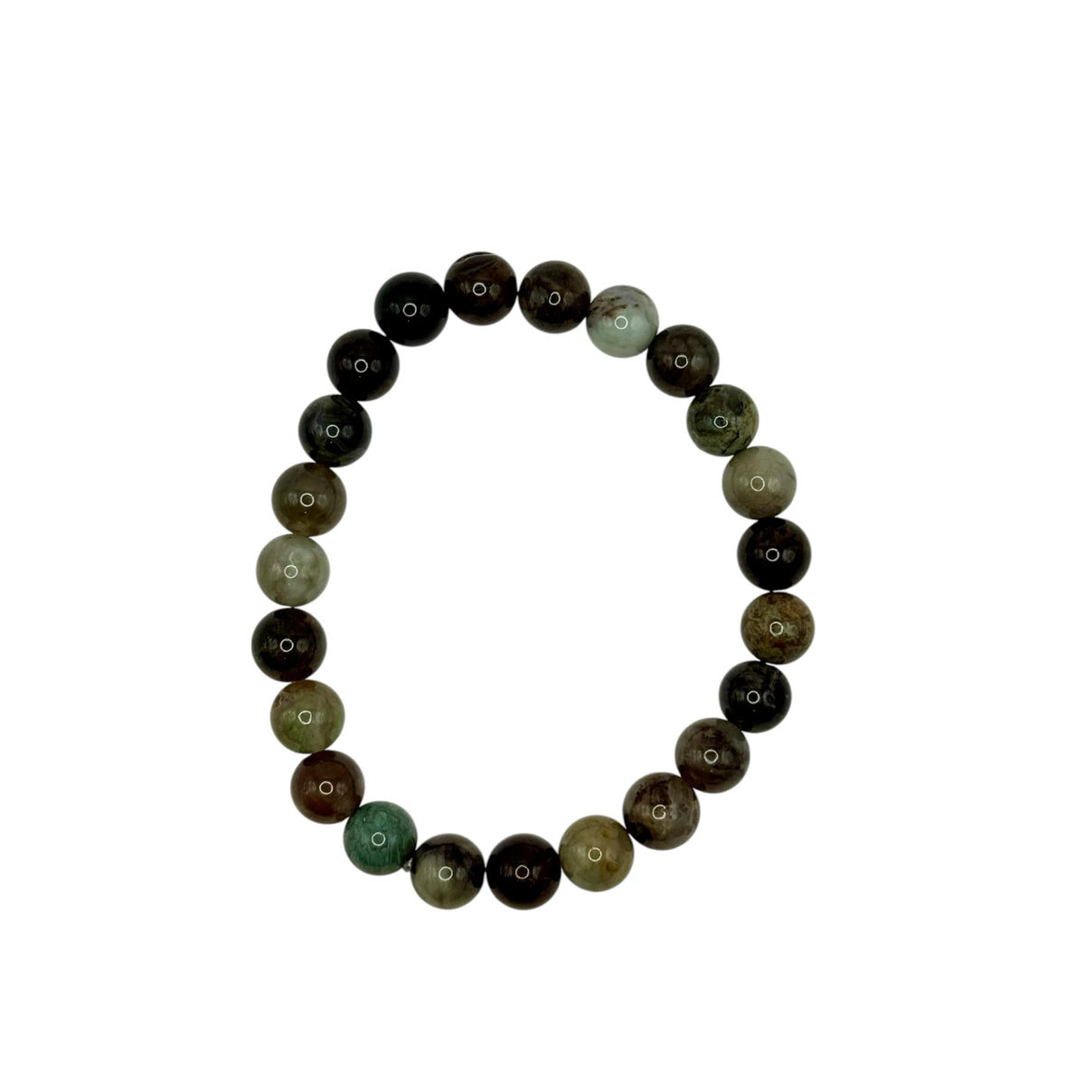 Bracelet "Relaxation & Intuition" en Serpentine Perles Rondes