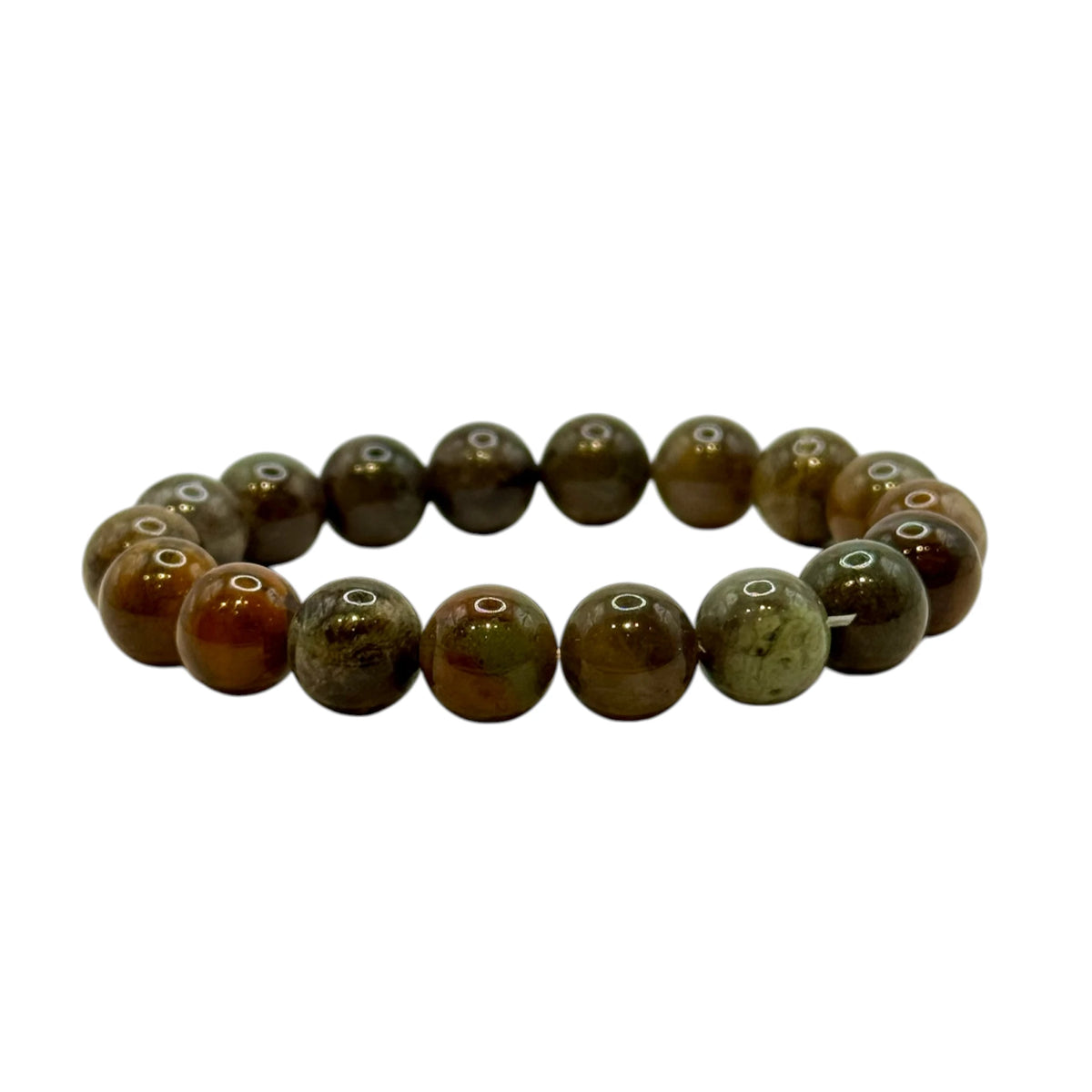 Bracelet "Relaxation & Intuition" en Serpentine Perles Rondes