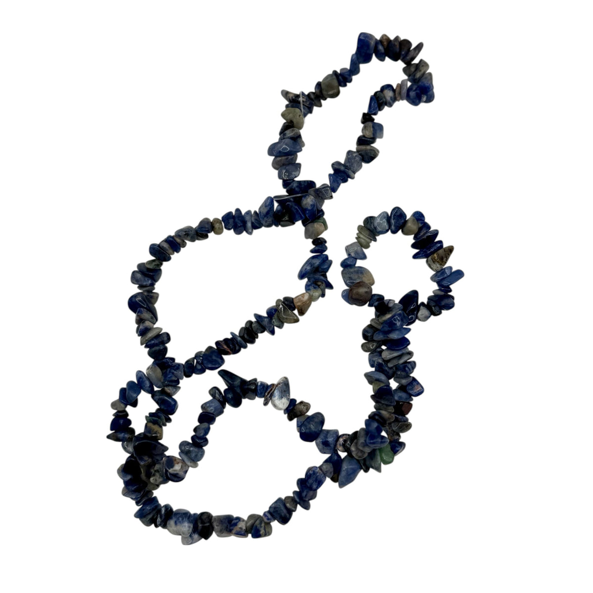 Fil de perles naturelles de Sodalite chips / Baroque 80cm