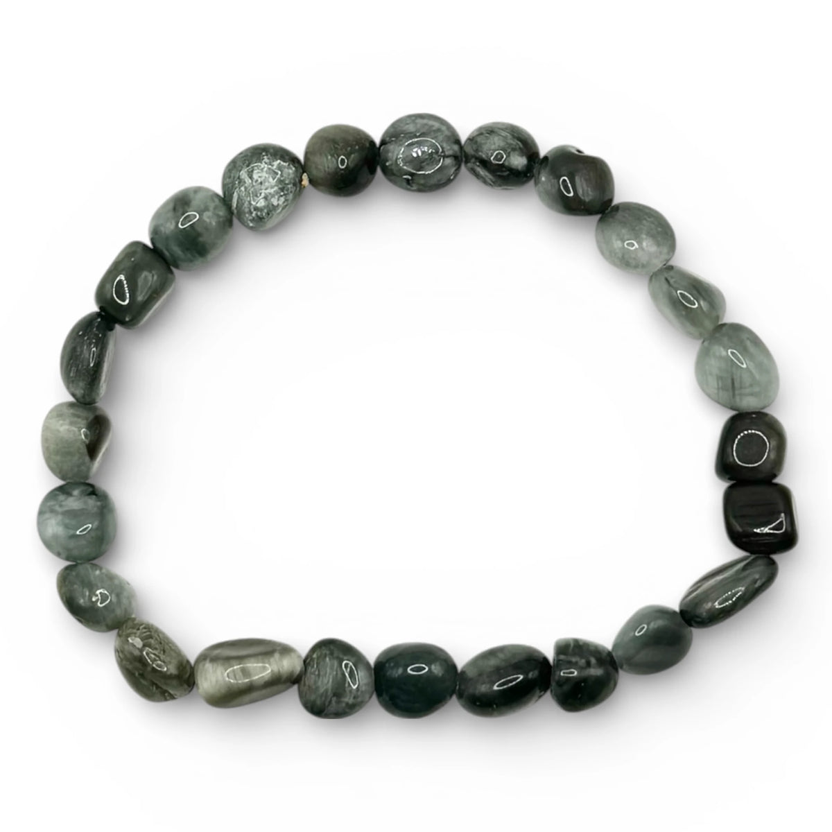 Bracelet Tourmaline Œil de Chat Pierres Roulées