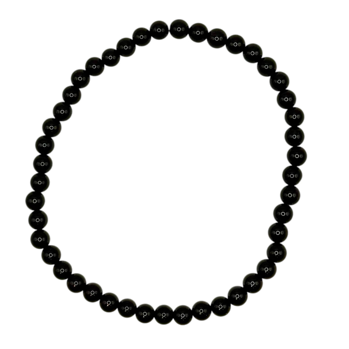 Bracelet "Bouclier & Vitalité" en Tourmaline Noire Perles Rondes