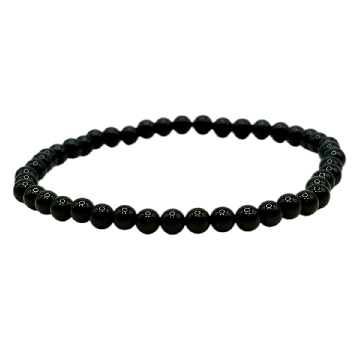 Bracelet "Bouclier & Vitalité" en Tourmaline Noire Perles Rondes