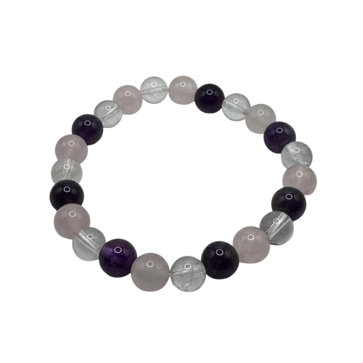 Bracelet Quartz Rose, Améthyste et Cristal de Roche par 1