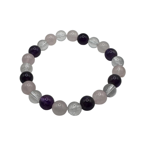 Bracelet Quartz Rose, Améthyste et Cristal de Roche par 1